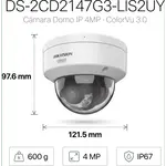 [Nexus:syscom] 2 - [Dual Light + ColorVu 3.0 + HikAI] Domo IP 4 Megapixel / Lente 2.8 mm / 30 mts IR + Luz Blanca / 2 Microfonos Integrados / Exterior IP67 / WDR 130 dB / ACUSENSE 3.0 / Metal / NEMA 4X / ACUSEEK DS-2CD2147G3-LIS2UY imagen 2