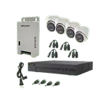 [Nexus:syscom] 1 - Kit HiLook Audio Bidireccional TurboHD 1080p / DVR Metalico 4 Canales / 4 Cámaras Eyeball (Exterior) con Bocina y Microfóno Integrado / 1 Fuente de Poder / Accesorios HL-2080P-4E-TWA imagen 1