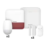 [Nexus:syscom] 1 - (AX PRO) KIT de Alarma AX PRO con GSM (3G/4G) / Incluye: 1 Hub con bateria de respaldo / 2 Sensores PIR / 3 Contactos Magnéticos mini / 1 Control Remoto / 1 Sirena estrobo Roja Inalambrica Exterior  / WiFi / Compatible con Hik-Connect P2P DS-PWA48-KSV2(R) imagen 1