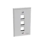 [Nexus:syscom] 1 - Placa de Pared Vertical, Salida Para 3 Puertos Keystone, Color Blanco NK3FNWH imagen 1