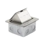 [Nexus:syscom] 1 - Mini Caja de Piso Rectangular para Datos y Conectores Tipo Keystone, Color y Material en Acero Inoxidable (3 Puertos) (11000-21202) TH-MC-PD imagen 1