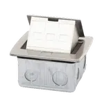 [Nexus:syscom] 2 - Mini Caja de Piso Rectangular para Datos y Conectores Tipo Keystone, Color y Material en Acero Inoxidable (3 Puertos) (11000-21202) TH-MC-PD imagen 2