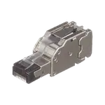 [Nexus:syscom] 1 - Plug RJ45 Blindado, Instalación Recta, Terminación en Campo Certificable, Compatible con Cat5e, Cat6 y Cat6A, Color Plata, Paquete de 10 Piezas FPS6X88MTG-X imagen 1