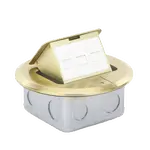 [Nexus:syscom] 1 - Mini Caja de Piso Redonda para Datos o Conectores Tipo Keystone, Color Bronce (3 Contactos) (11000-12102) TH-MCPD-B imagen 1