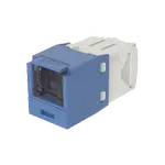 [Nexus:syscom] 1 - Conector Jack RJ45 Estilo TG con Ventana, Mini-Com, Categoría 6, de 8 Posiciones y 8 Cables, Color Azul CJH688TGBU imagen 1