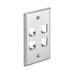 [Nexus:syscom] 1 - Placa de Pared Vertical, de Acero Inoxidable, Salida Para 4 Puertos Mini-Com CFP4SY imagen 1