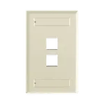 [Nexus:syscom] 1 - Placa de Pared Vertical, Salida Para 2 Puertos Keystone, Con Espacios Para Etiquetas, Color Marfil NK2FEIY imagen 1