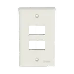 [Nexus:syscom] 1 - Placa de Pared Vertical, Salida Para 4 Puertos Keystone, Color Blanco Mate NK4FNIW imagen 1