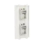 [Nexus:syscom] 4 - Placa Plana de Voz y Datos con Guardapolvo para 2 RJ45 / Color Blanco / 2 Puertos para Jacks Keystone / Compatible con Cajas de Pavimento SM-CPAV-2 y SM-CPAV-4 / Modelo S76B/9 SM-FP-2-KEY imagen 4