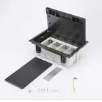 [Nexus:syscom] 4 - Caja Para Instalación en Piso Falso para Voz, Datos o Contactos Eléctricos / Capacidad para 4 Módulos / Espacio Embellecedor en la Tapa / Profundidad Ajustable de 90 a 120 mm (3.54 a 4.72 pulgadas) / Los Módulos se Adquieren Aparte / (SF410/14CY) SM-CPF-4 imagen 4