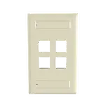 [Nexus:syscom] 1 - Placa de Pared Vertical, Salida Para 4 Puertos Keystone, Con Espacios Para Etiquetas, Color Marfil NK4FEIY imagen 1