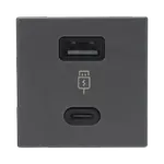 [Nexus:syscom] 1 - Módulo Doble USB Tipo A+C / Carga Rápida 30W / Color Grafito / Compatible con Torres y Cajas Simon / Modelo: (K126F/14) SM-2USB-G imagen 1