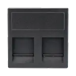 [Nexus:syscom] 1 - Módulo Color Grafito con 2 Espacios para Jack Keystone con Guardapolvo para las Cajas de Escritorio Ofiblock y Teleblock / (KB76/14) SM-2-KEY-G imagen 1