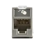 [Nexus:syscom] 1 - Jack Ultramax Cat6A, UTP, Montaje Híbrido en Placa de Pared (Plano y Angulado), Color Gris, Punch Down U6A-H04NS imagen 1