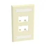[Nexus:syscom] 1 - Placa de Pared Vertical Clásica, Salida Para 4 Puertos Mini-Com, Con Espacios Para Etiquetas, Color Marfil CFPL4EIY imagen 1