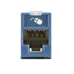 [Nexus:syscom] 1 - Jack Ultramax Cat5e, UTP, Montaje Híbrido en Placa de Pared (Plano y Angulado), Color Azul, Punch Down U5-H06NS imagen 1