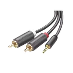 [Nexus:syscom] 1 - Cable Adaptador de 3.5mm Macho a 2 RCA Macho / 3 Metros (9.84 Pies) / Color Gris / Blindaje Múltiple / ABS / Alta Calidad 10512 imagen 1