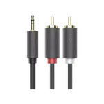 [Nexus:syscom] 3 - Cable Adaptador de 3.5mm Macho a 2 RCA Macho / 3 Metros (9.84 Pies) / Color Gris / Blindaje Múltiple / ABS / Alta Calidad 10512 imagen 3