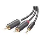 [Nexus:syscom] 2 - Cable Adaptador de 3.5mm Macho a 2 RCA Macho / 5 Metros (16.40 Pies) / Color Gris / Blindaje Múltiple / ABS / Alta Calidad 10513 imagen 2