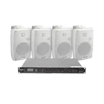 [Nexus:syscom] 1 - KIT de Amplificador de Audio 120W para Rack | 4 Altavoces de Pared color Blanco 2.5W - 20W | Sistema 70/100V SF120DTB/4WSW imagen 1