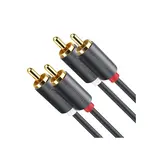 [Nexus:syscom] 1 - Cable de Audio 2 RCA Macho a 2 RCA Macho / 5 Metros (16.40 Pies) / Color Negro / Alta Calidad / Anillos de Goma para Asegurar un Agarre Firme al Instalar o Quitar el Cable 10520 imagen 1