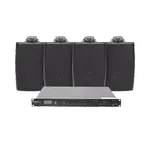 [Nexus:syscom] 1 - KIT de Amplificador de Audio 120W para Rack | 4 Altavoces de Pared color Negro 2.5W - 20W | Sistema 70/100V SF120DTB/4WS imagen 1