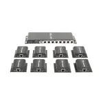 [Nexus:syscom] 1 - Kit Divisor y Extensor HDMI (Extender Splitter)  / Divide 1 Fuente HDMI a 8 Pantallas / Extiende la señal HDMI hasta 40 m / Resolución 1080P @ 60 Hz / Cat 6/6a/7 / Uso 24/7 / Salida Loop en el Tx / IR / Alimente solo el Tx (PoC). TT718PRO imagen 1