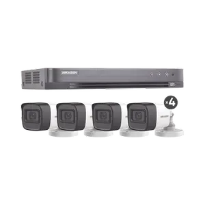 (MICRÓFONO INTEGRADO) KIT TURBOHD 5 Megapixel / DVR 4 Canales / 4 Cámaras Bala con Micrófono Integrado (exterior 2.8 mm) / Fuente de Poder / Accesorios de Instalación