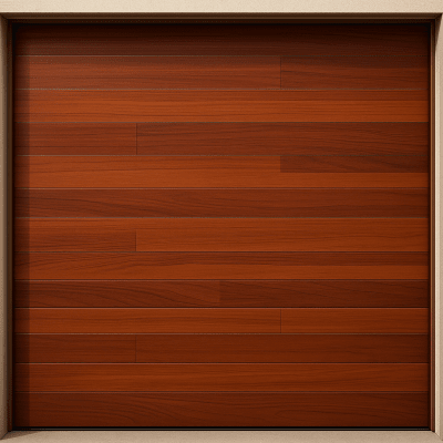 Puerta de Garage de Alta Calidad / Estilo Americano / Acabado Laminado PREMIUM / Color Madera Clara / 16x7 Pies.