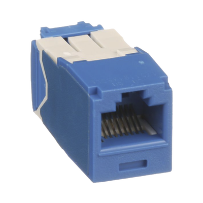Conector Jack RJ45 Estilo TG, Mini-Com, Categoría 6A, de 8 Posiciones y 8 Cables, Color Azul