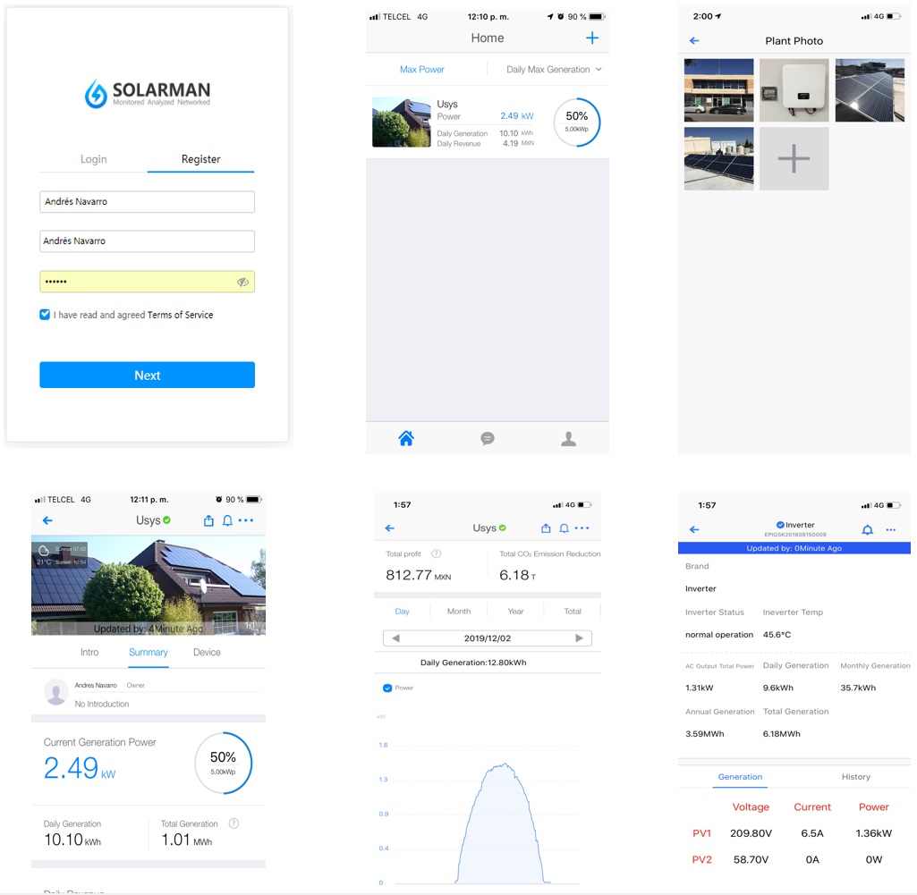 Aplicación Solarman para iOS