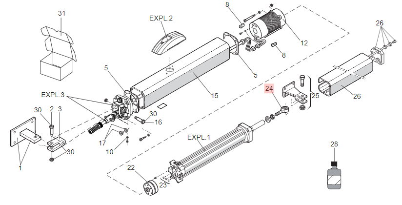 Rótula y soporte delantero FAAC 400