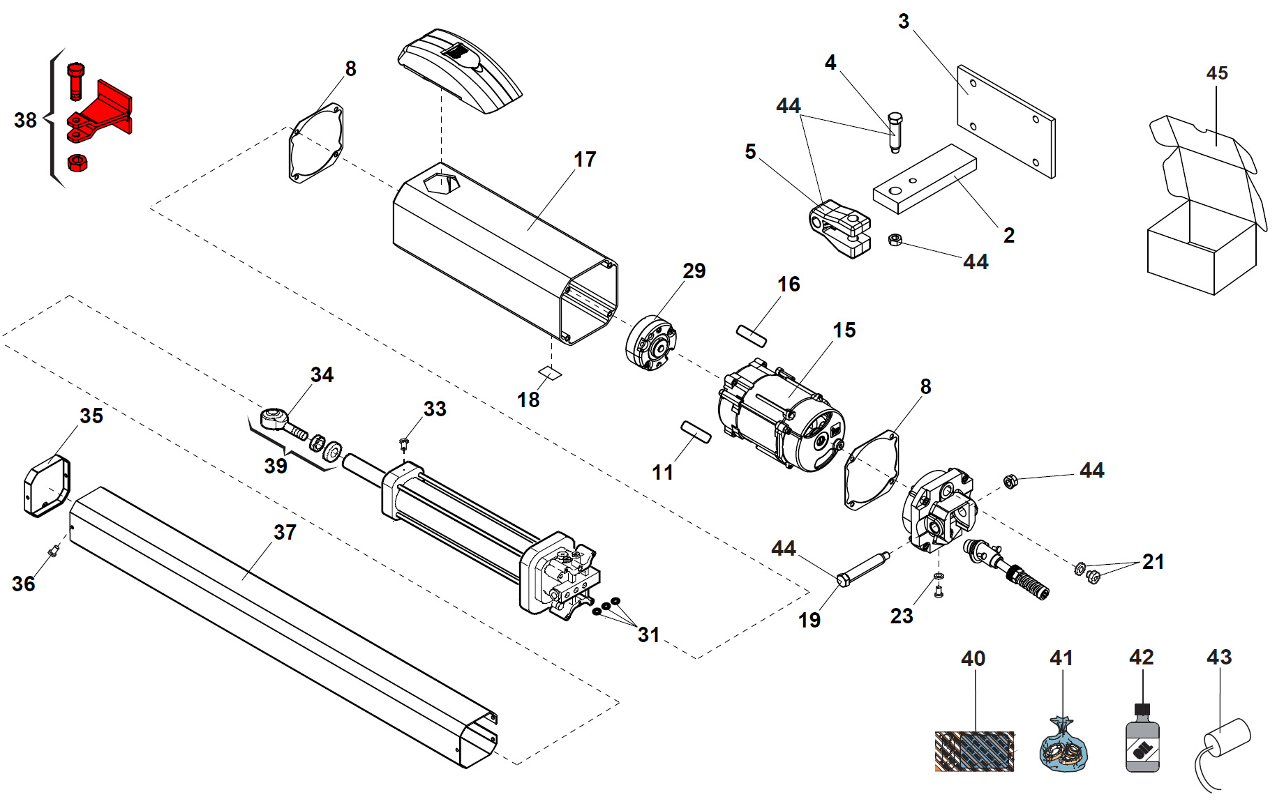Herrajes de soporte frontal para FAAC 422