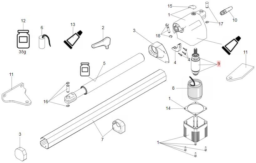 Rotor para operadores FAAC 412/BAT