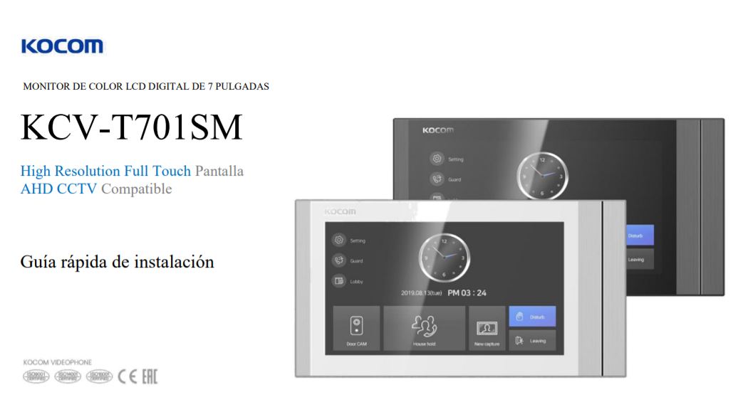 Vista frontal del monitor KCVT701SMB