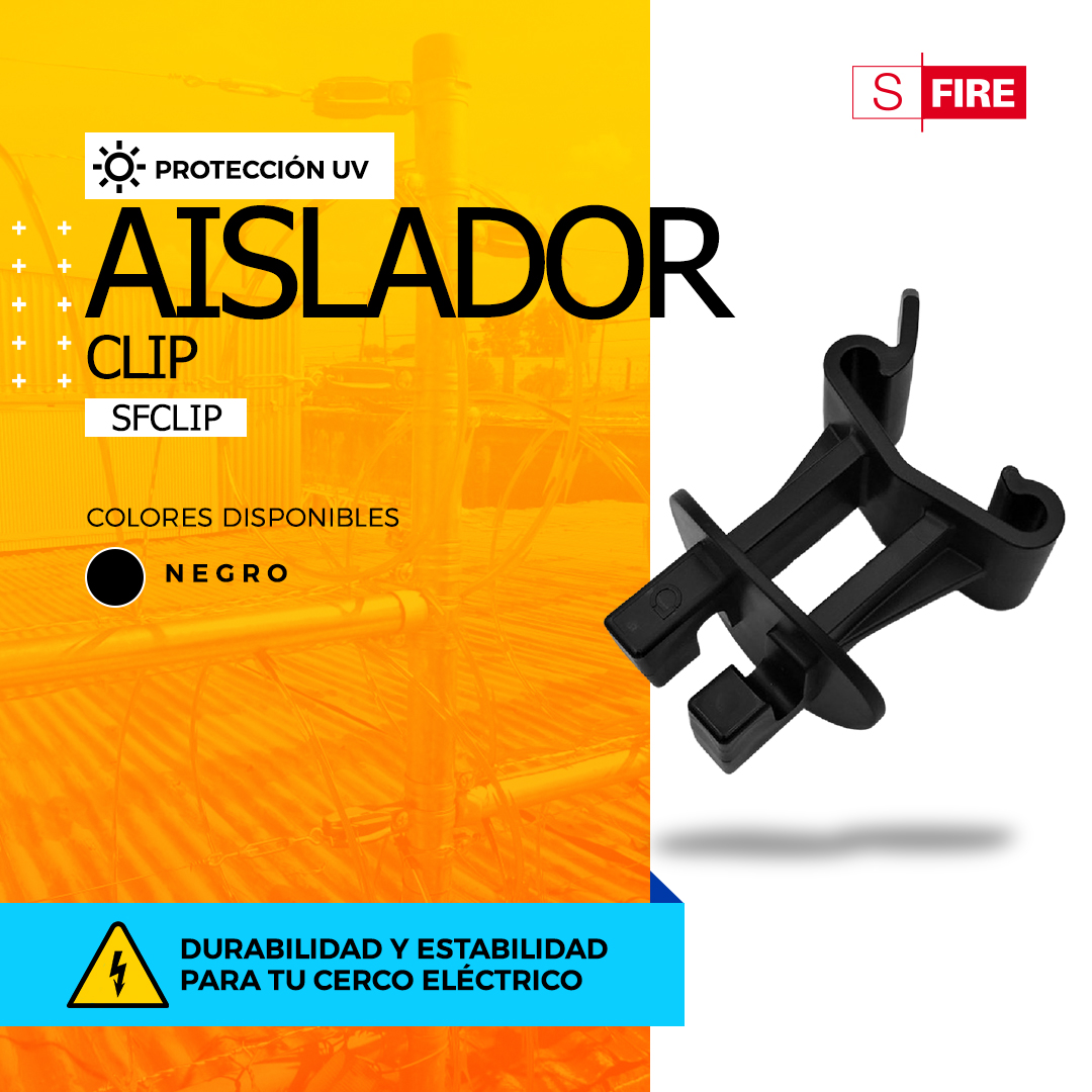 Aislador CLIP para cerco eléctrico tipo T