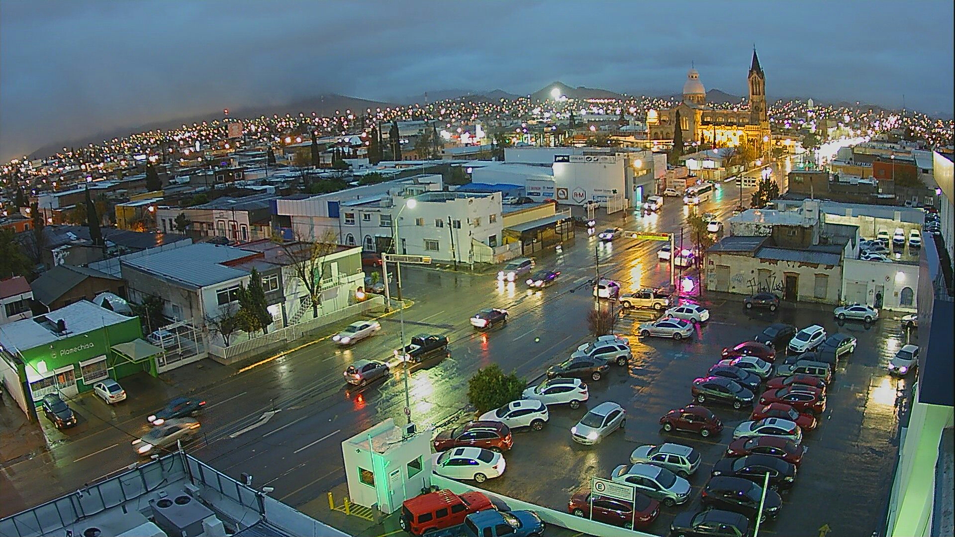 Vista lateral de la cámara