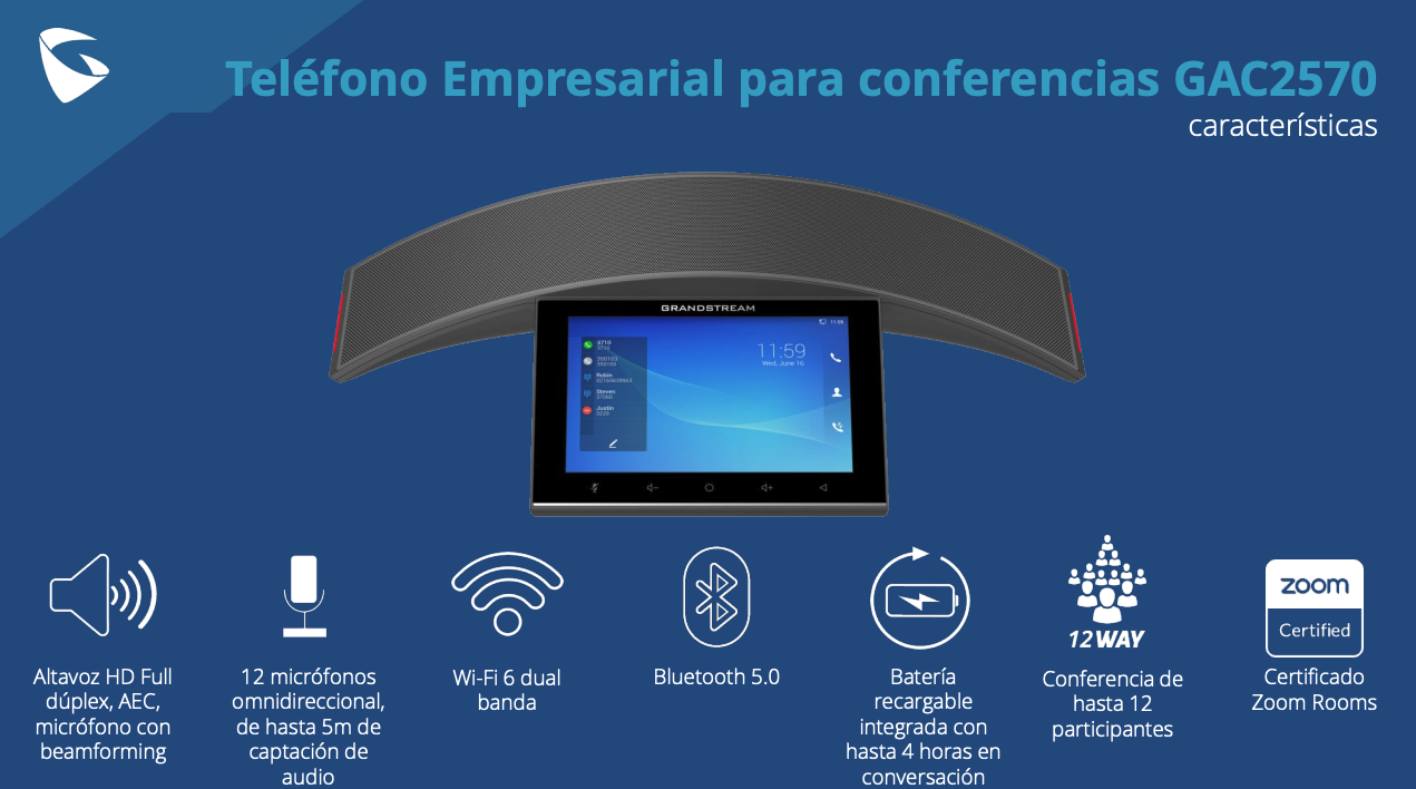Captura de pantalla del Grandstream GAC2570