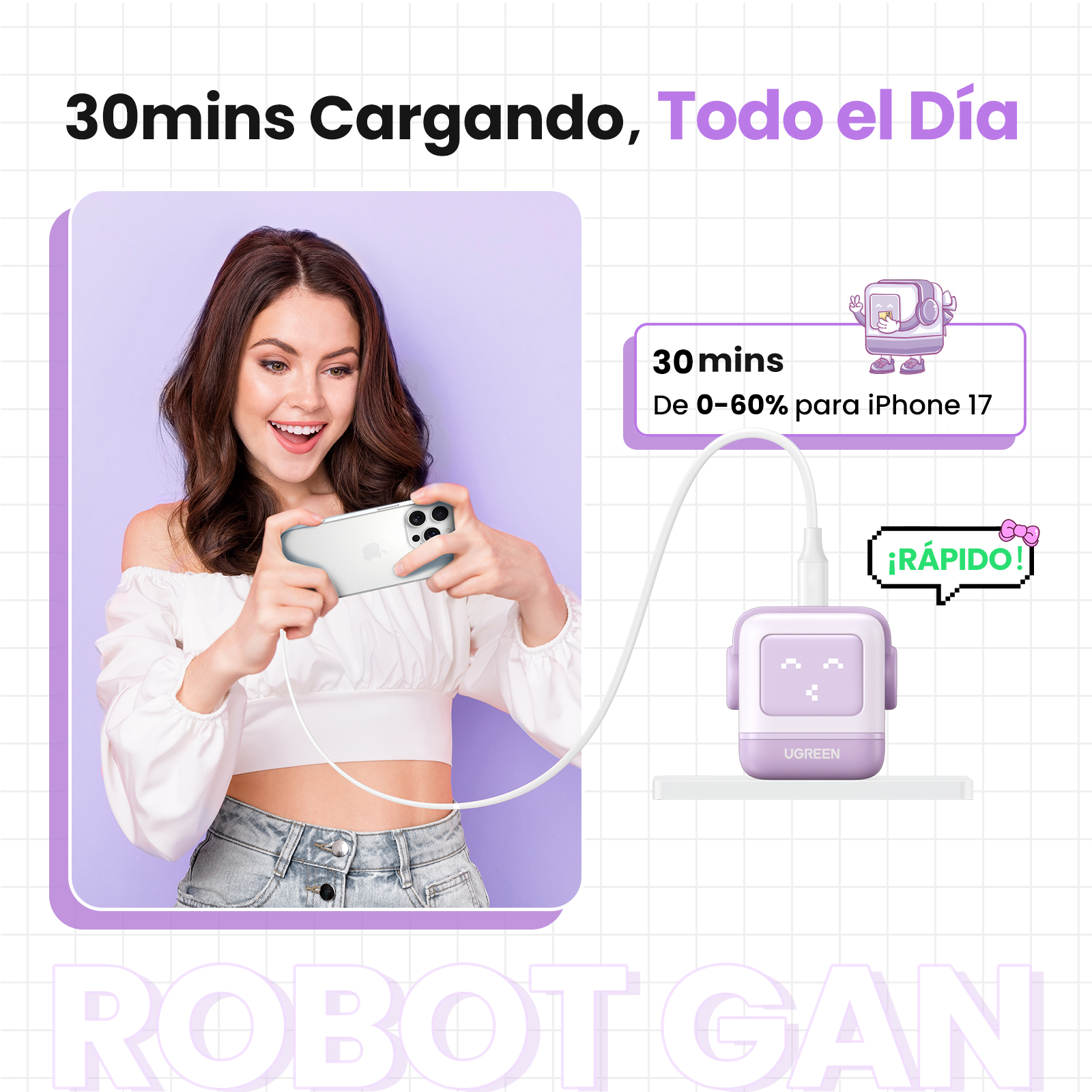 Nexode Robot GaN 30W Purple