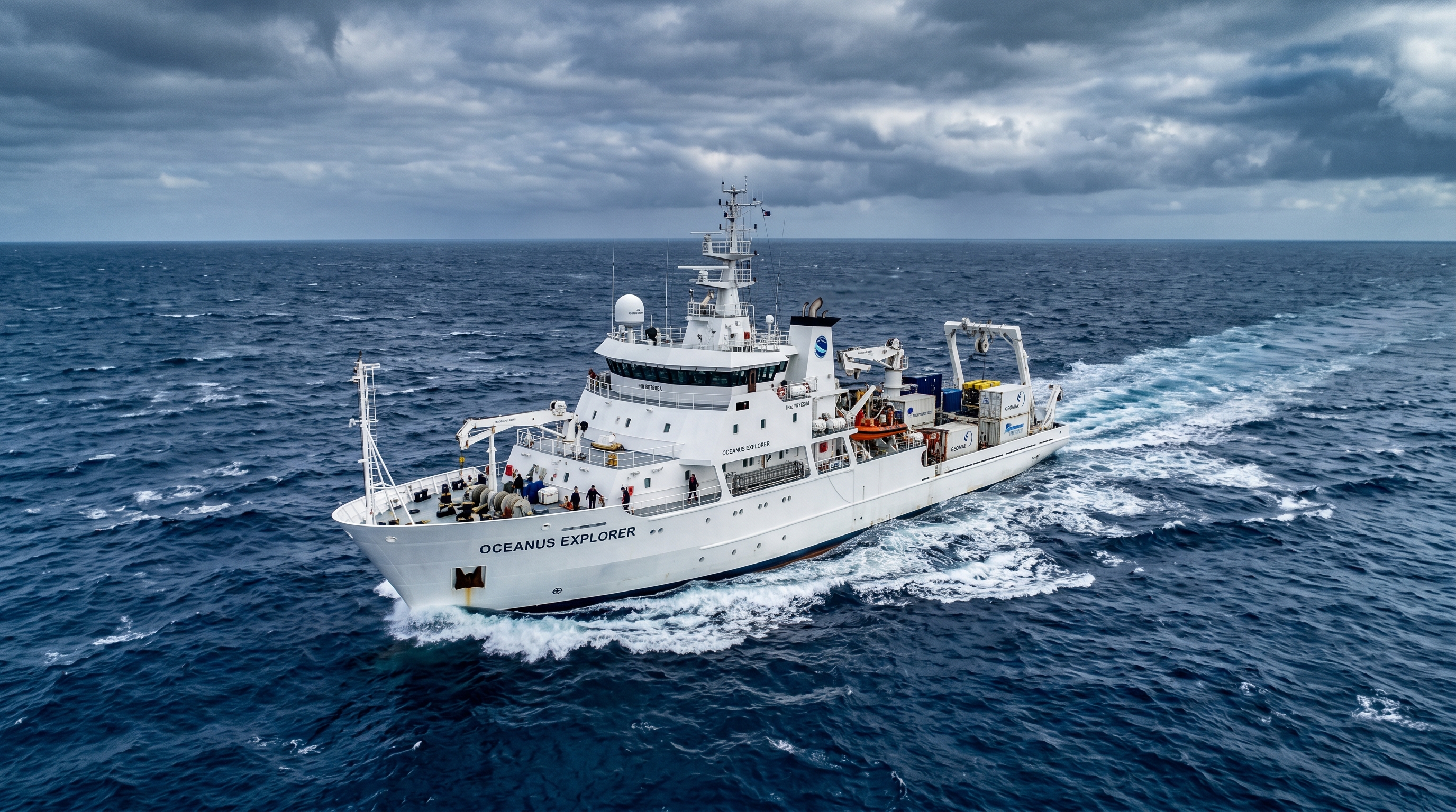 Barco de investigación oceanográfica con equipo Ritchie Voyager