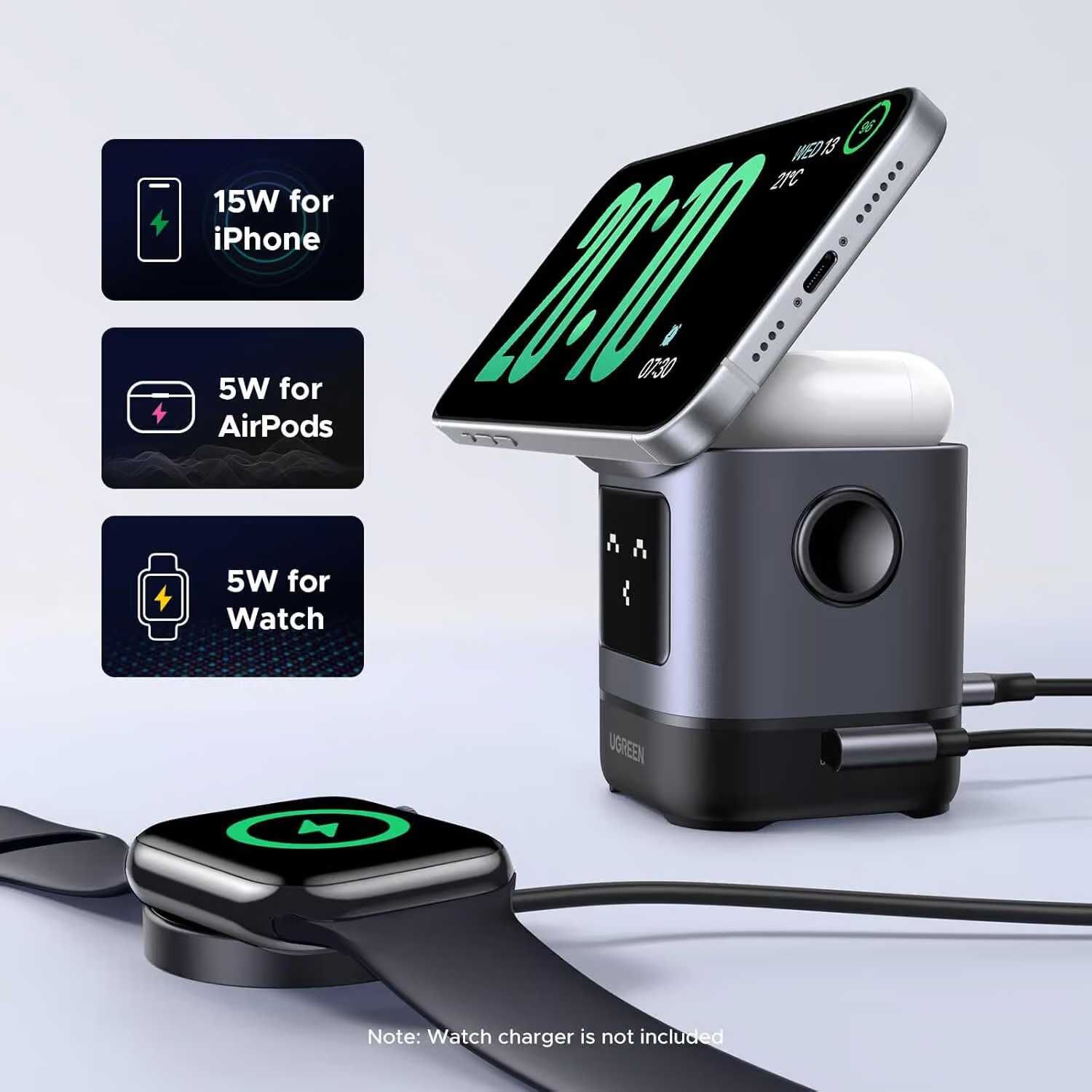 Carga de iPhone, AirPods y Apple Watch