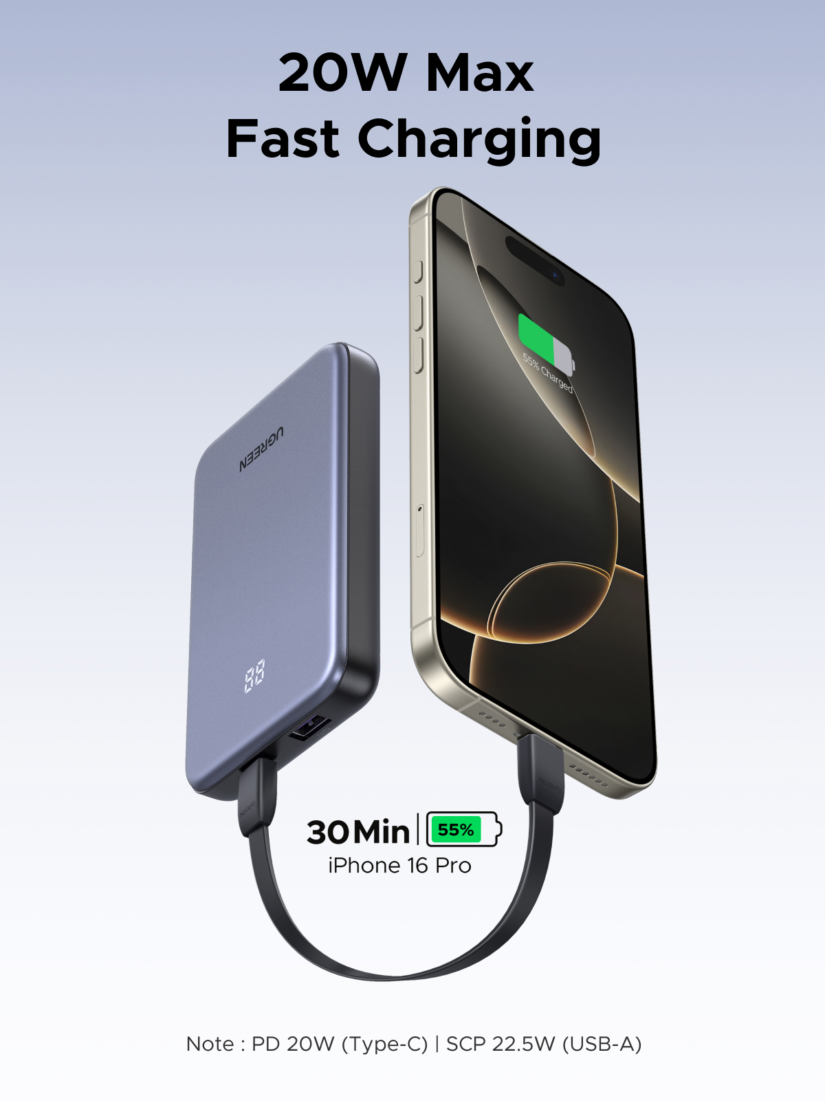 Banco de energía portátil UGREEN 10000mAh