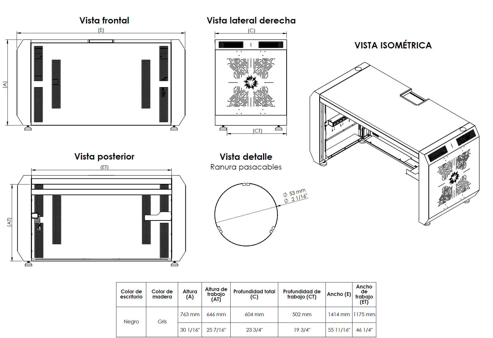 Especificaciones Dimensionales