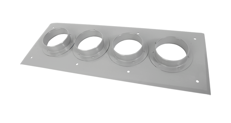 Placa pasamuro con capacidad de 4 botas de 4