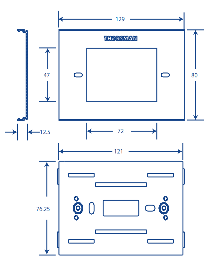 Dimensiones del TEK100UNI