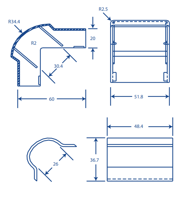 Dimensiones del PT48EE