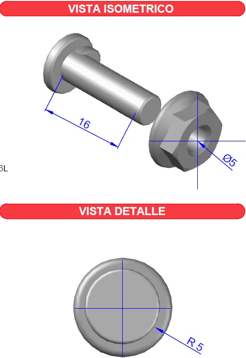 Tornillo + tuerca milimétrico MG66403EZ