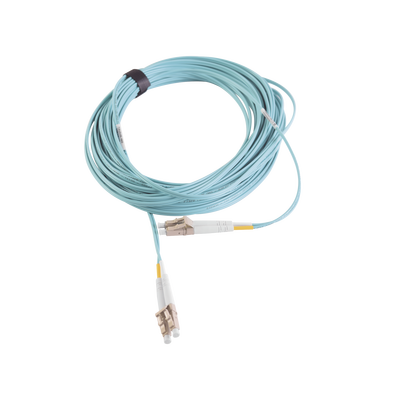 Jumper de Fibra Óptica Multimodo 50/125 XGLO OM3, LC-LC Duplex, OFNR, Color Aqua, 7 Metros (22.97 Pies)