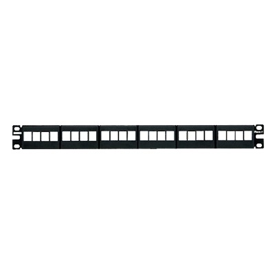 Panel de Parcheo Modular Keystone (Sin Conectores), de 24 Puertos, Espacio Para Identificación con Etiqueta Adhesiva, 1UR