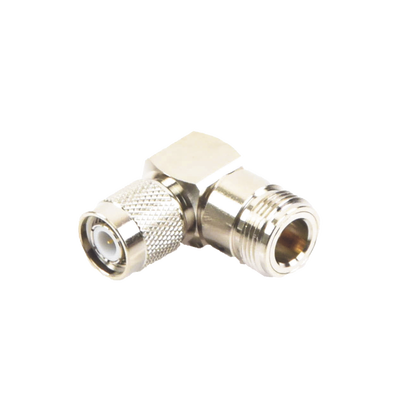  Adaptador en Ángulo Recto de Conector TNC Macho a N Hembra, Níquel/ Oro/ Teflón.
